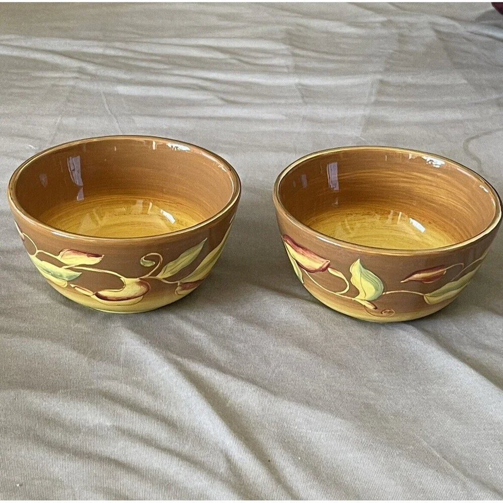Thanksgiving Bowl Plates  Laurie Gates Coronado Collection Set 3 Chilli Pepper